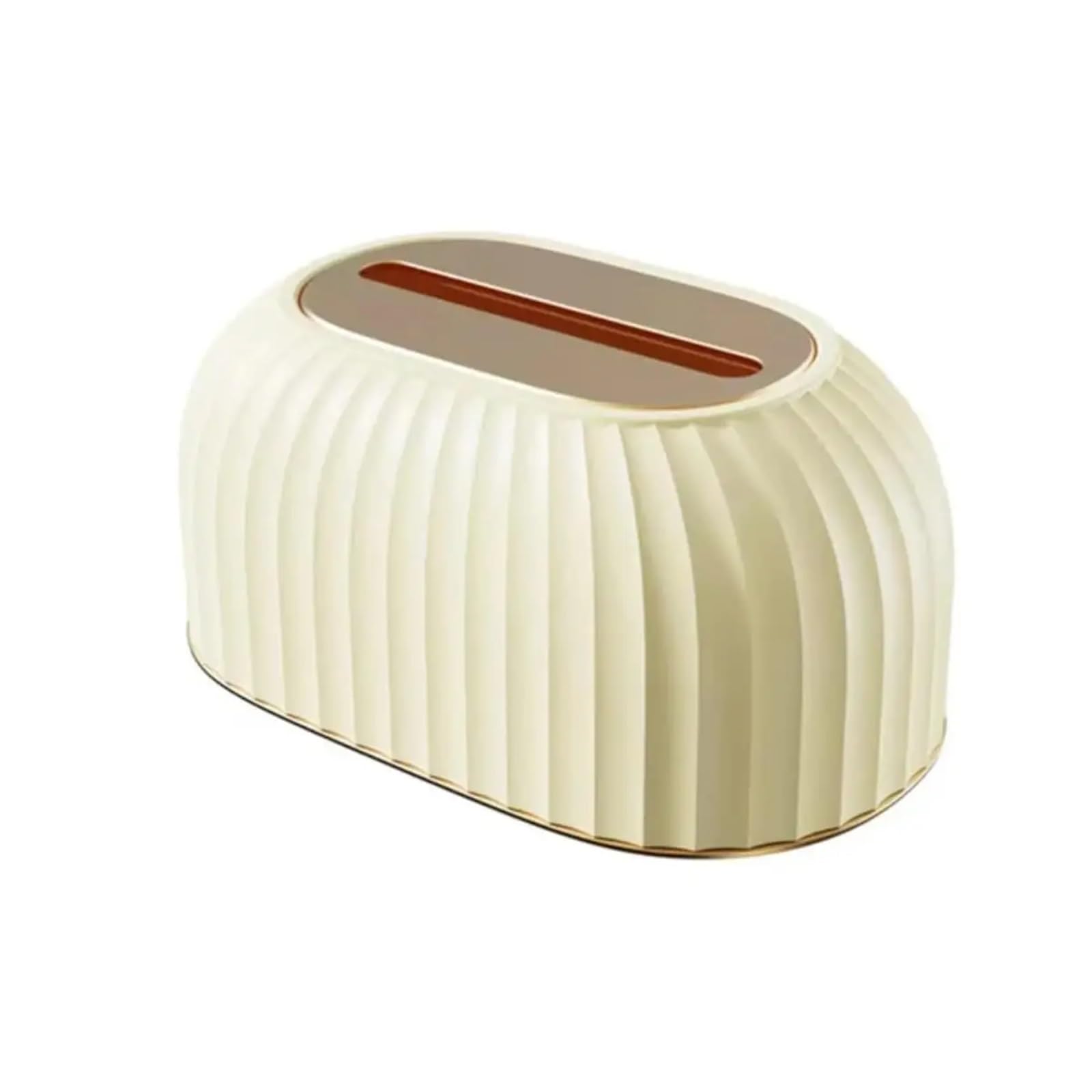Striped Tissue Box Holder Toilet Paper Box Table Napkin Holder Car Tissue Paper Dispenser Home Decoration(Yellow)