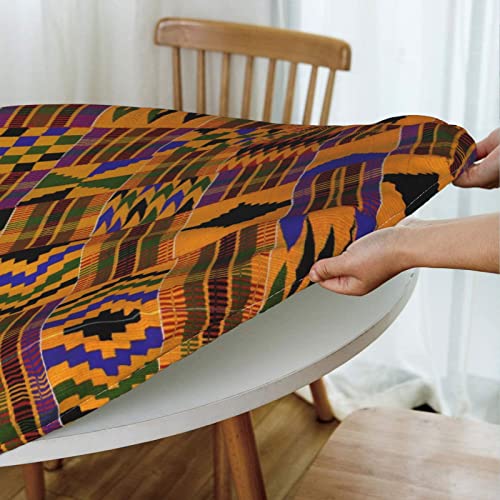 African Ethnic Pattern Print Round Tablecloth, For Outdoor Picnic, Water Resistant Spill Proof And Washable Tablecloth, Ktchen And Holiday Dinner - Medium #TOP3