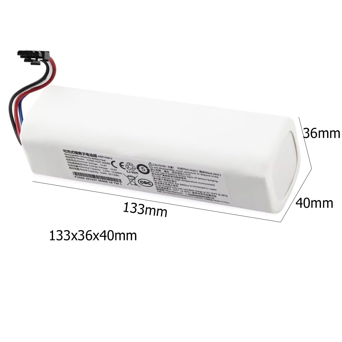 Batteria agli ioni di Litio 14,4V Batteria Ricaricabile agli ioni Litio 5200mAh 5600mAh 6500mAh 9800mAh 12800mAh per Batteria riserva di Ricambio per aspirapolvere spazzatrice