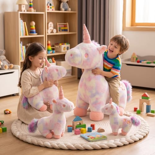 Image of Premium 50cm Unicorn Soft Toy for Kids | Super Soft Cuddly Stuffed Animal Plush | BPA-Free, Non-Toxic & 100% Safe | Large Magical Unicorn for Girls & Boys (Assorted Pastel Colors, 1 Piece)