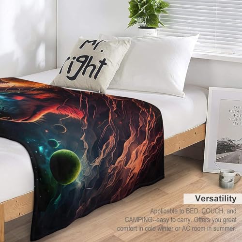 Couverture molleton de flanelle loup pour soirées cocooning au lit