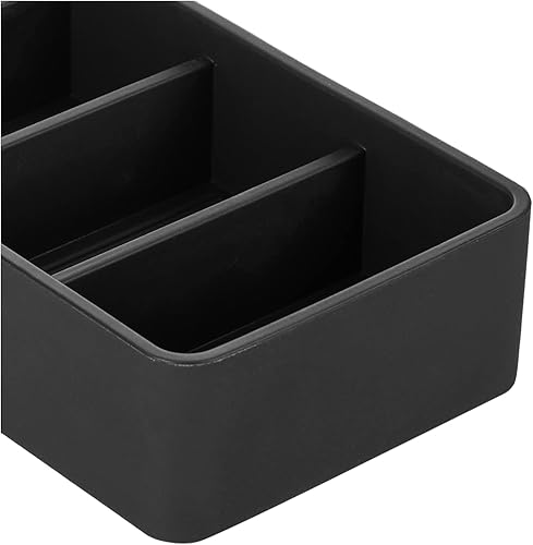 Miniatura 7 de iDesign The Sarah Tanno Collection - Organizador de cajones de silicona con 4 ranuras, color negro
