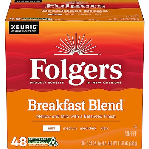 Image of Folgers K Cups (Breakfast Blend, 12 Count (Pack of 4))