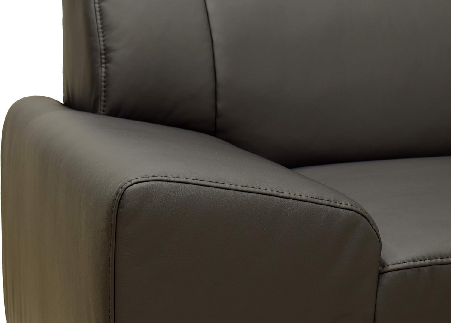DOMO. collection Sofa Alisson, 3er Couch, 3 Sitzer, 3er Garnitur, Polstergarnitur 199 x 83 x 75 cm (BxTxH), in schwarz | 3 Sitzer aus Kunstleder mit Wellenfederung und Chromfüßen, 203 x 83 x 75 cm (BxTxH)