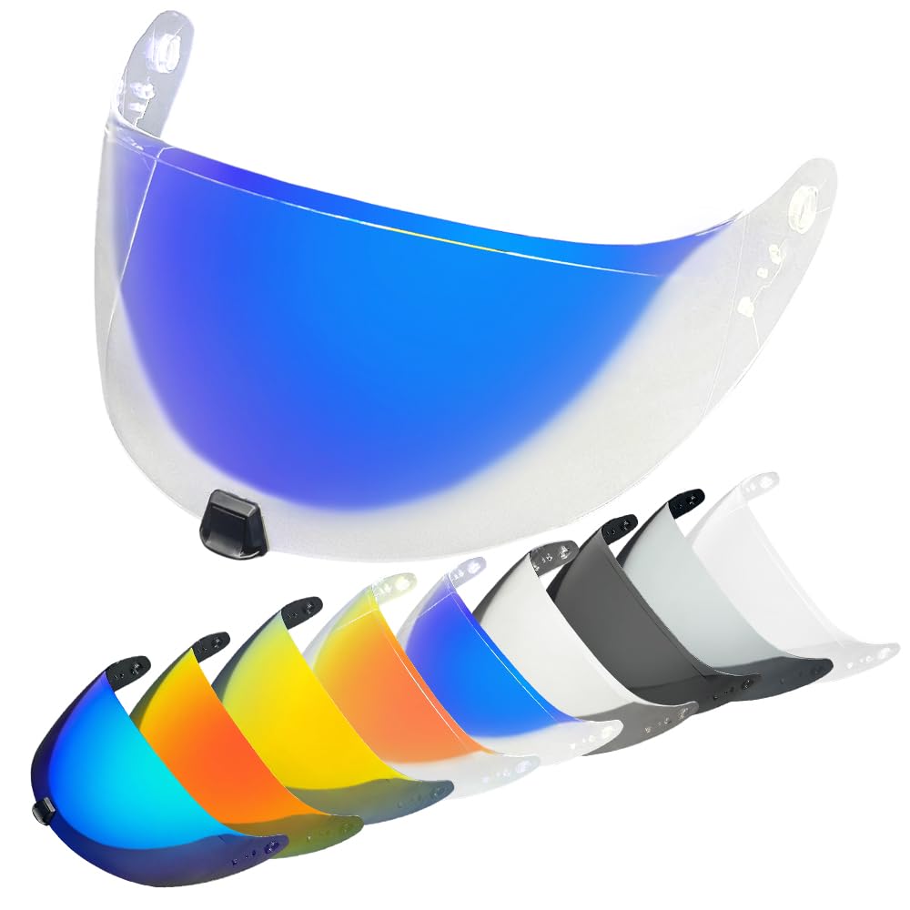 YMTSGEQ Helmet Visor For R420/R330.Replacement Motorcycle Helmet Shield Compatible with R420/R330 (Revo Clear Blue)