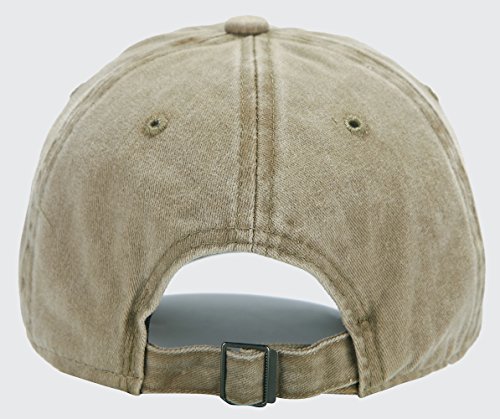 Edoneery Men Women Plain Cotton Adjustable Washed Twill Low Profile Baseball Cap Hat Khaki #TOP2
