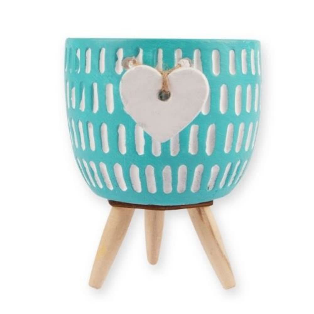 Fabfinds Blue Heart Indoor Planter Indoor Decorative Flower Plant Pots (12Cm, )