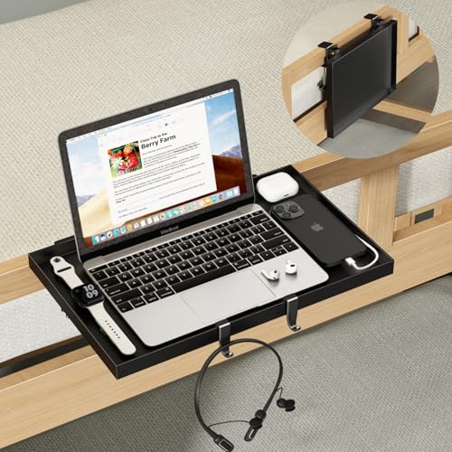 Foldable Bedside Shelf, Metal Clip-On Bunk Bed Table Shelf for To...
