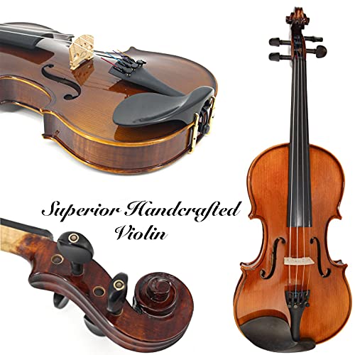 Forzati Fzv600 1/2 Half Size Violin Set, Superior Handcrafted Violins, Kids Violin, Hand-Varnished, 2 Bows, String Set, Ebony, Case, Shoulder Rest, For Beginners, Intermediate To Advanced Players #TOP4