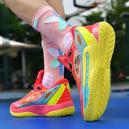 Image of Men's High-Top Basketball Shoes Anti-Slip and Wear-Resistant Soles Running Shoes Graffiti Design Fashionable Sports Shoes