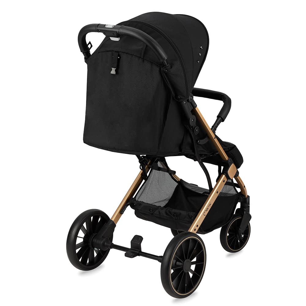 MoMi ESTELLE DAKAR a partir de los 6 meses (hasta 22 kg), silla de paseo plegable con arnés de 5 puntos, cesta de la compra, barra telescópica, se mantiene de pie plegada