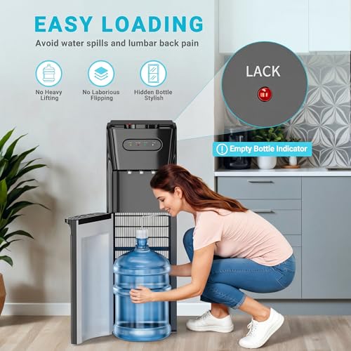 Manastin M0476-A Bottom-Loading Water Cooler 5 Gal Matte Black