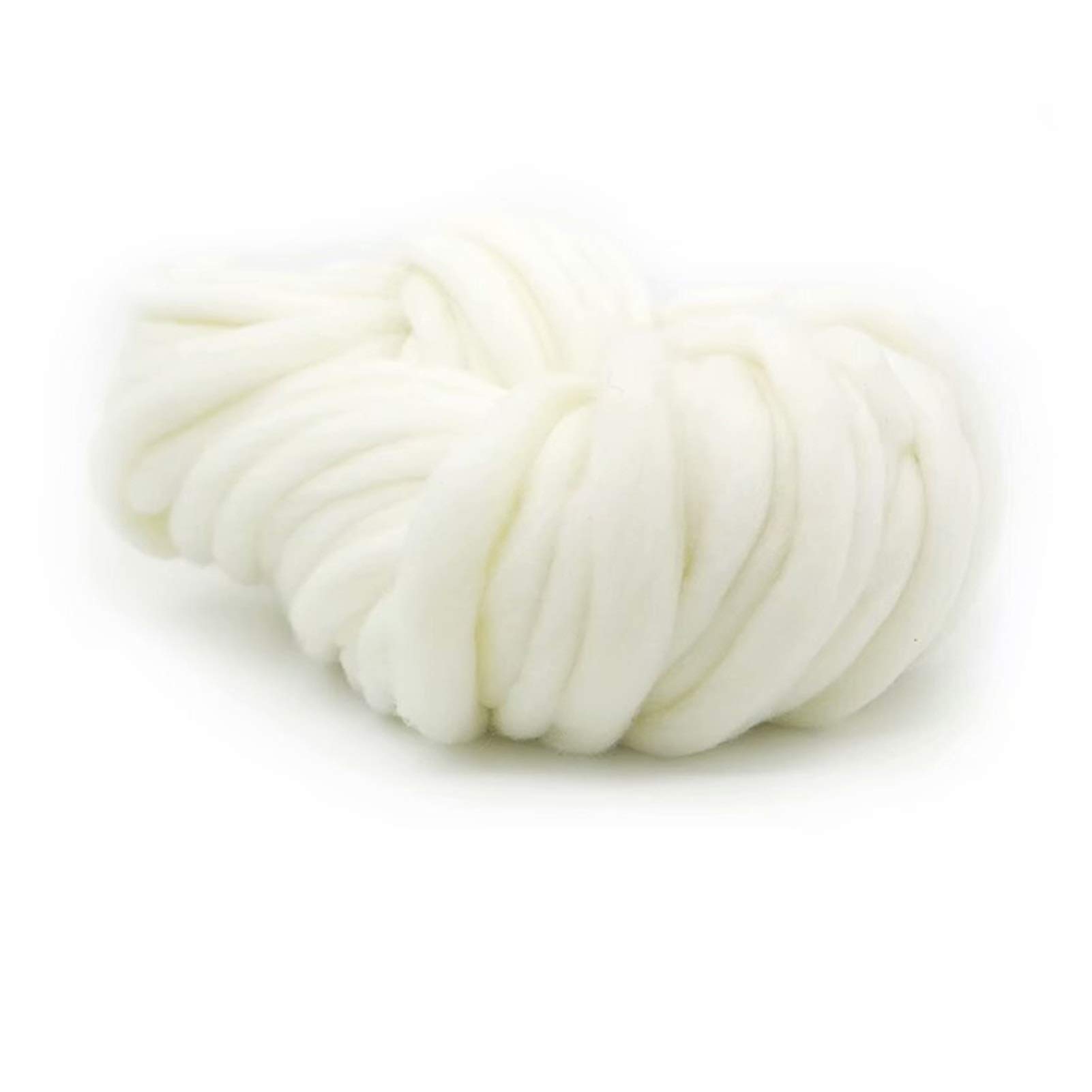 Chunky Yarn Lana súper Gruesa Tejida a Mano de Gran Espesor Paso a Paso de Lana Gruesa Nido de Mascota Sombrero línea Manta línea 1 (Color : 02 Cream White)