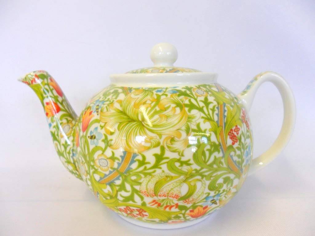 Heron Cross Pottery Assorted William Morris Golden Lily 2 Cup Teapot From The Abbeydale Collection.