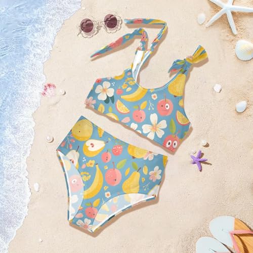 KLL Cute Fruits Bananas Apples Pears Scandinavian Style Girls 2 Pieces Bikini Sets Beach Swimsuits Swimming Suits Cute 5