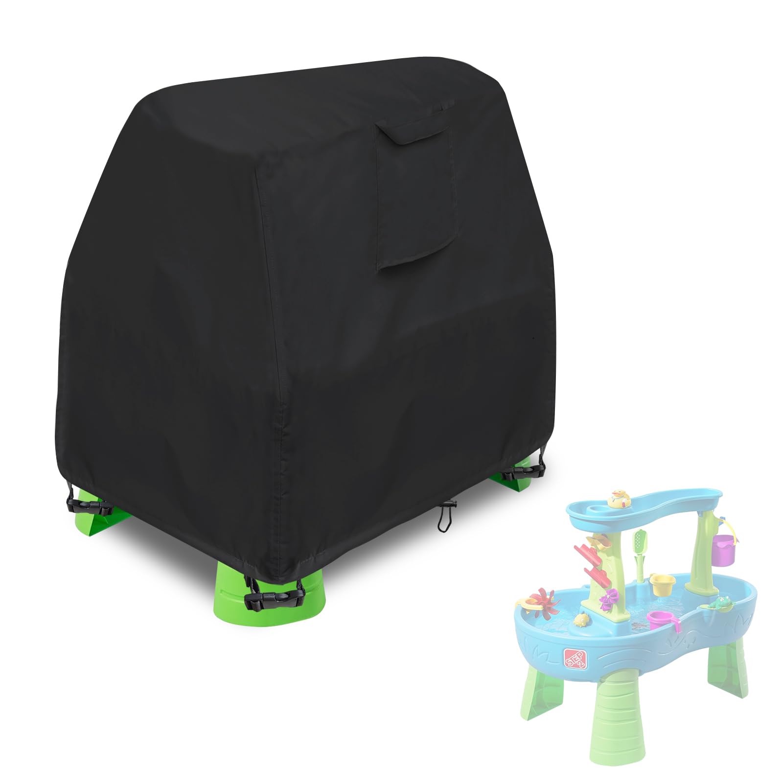 Water Table Cover Step 2 Water Table Cover Kids Water Table Cover Use for Step2 Rain Showers Splash Pond Water Table Outdoor Waterproof, Sun Protection, Protection, Water Table Toys Cover (Black)