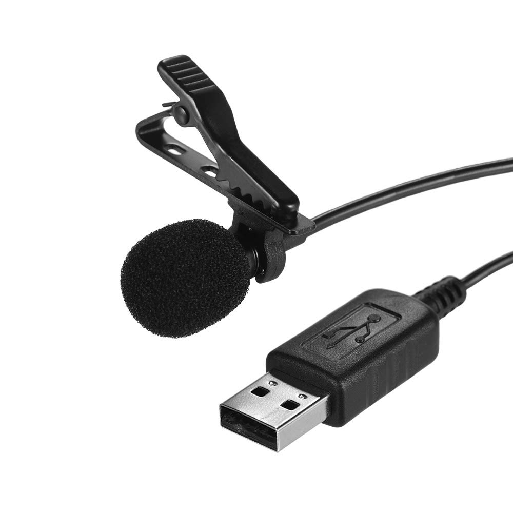 Andoer Mini Lavalier Lapel Clip-on Condenser Microphone Mic with USB Plug for Computer PC Laptop