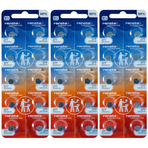 3 X 10 Pilas Renata para Relojes 377 (SR626SW) miniatura 1