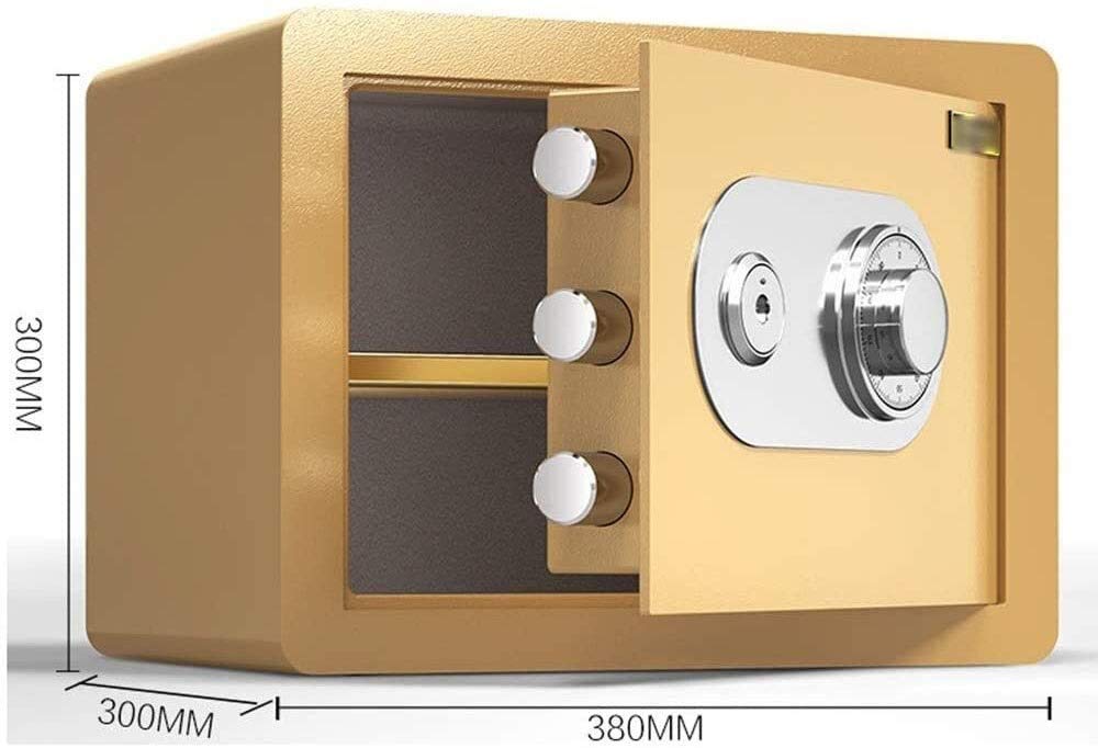 Caja Fuerte, Cajas Fuertes Ignífugas E Impermeables para El Hogar Y Cajas De Seguridad, Armario Mecánico con Contraseña, Pequeña, Ignífuga E Impermeable, Antirrobo, Llave,