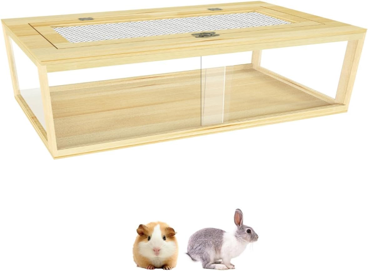 Image showcasing Amazon.com : 36-Inch Solid Wood Hamster Cage with Secure Locking System ...