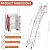 14 Step Attic Ladder, Pull Down Attic Stairs with Handrails, Retractable Folding Loft Ladder, Heavy Duty Attic Access Stairs for Garage Ceiling (Orange)