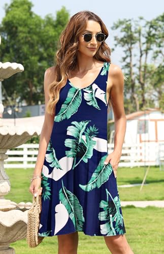Image of AUSELILY Women's Sleeveless V Neck Mini Dress Beach Cover Up Swimwear Bathing Suit Sundresses with Pockets 2026 New