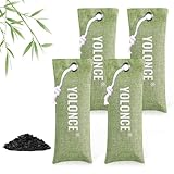 4 Stück Bambuskohle Schuh Geruchsfresser,Aktivkohle Taschen Geruchsabsorber,Schrank Aktivierte Bambuskohlesäcke,Geruch Eliminatoren für Zuhause, Haustier und Sneaker(grün)