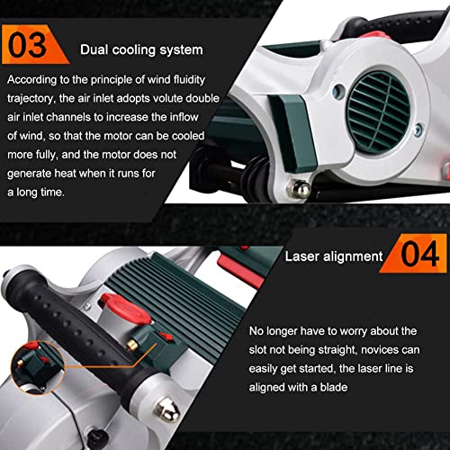 ARWIC 4800W Electric Wall Chaser, 1 Time Molding Wall Groove Cutting Machine with Infrared Sighting, Dust-Free Wall Slotting Machine, Depth/Width: 40mm for Cement Brick Wall Marble Concrete 6 ARWIC 4800W Electric Wall Chaser, 1 Time Molding Wall Groove Cutting Machine with Infrared Sighting, Dust-Free Wall Slotting Machine, Depth/Width: 40mm for Cement Brick Wall Marble Concrete - Image 6