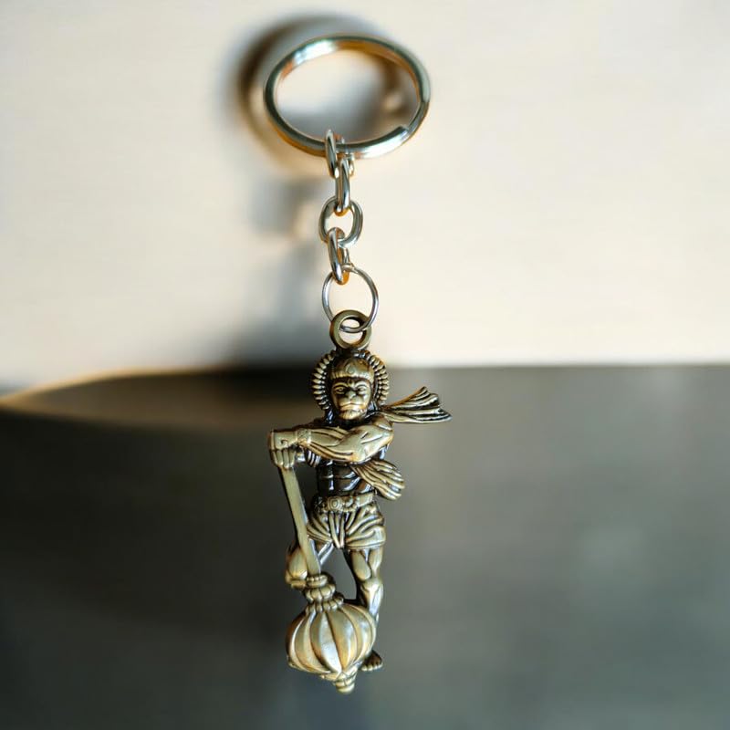 Religious Lord Pawanputra Bajrangbali Hanuman Gada Metal Keychain And Keyring for Home Office Car Bike-image-16
