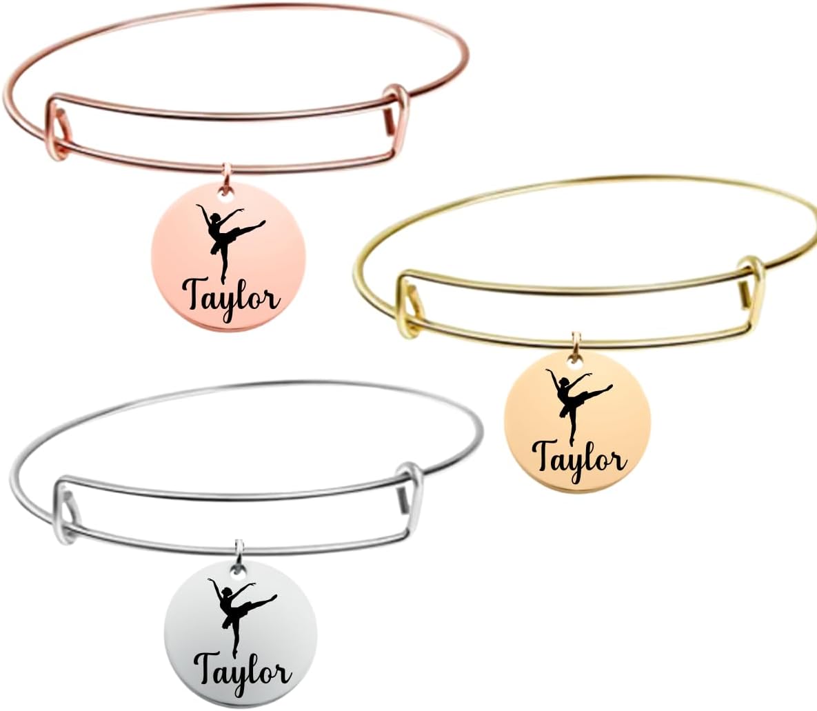 Personalized Engraved Ballet Necklace, Women's Dancing Pendant Jewelry, Ladies Ballet Gift, Ballet Dancer Gift, Ballet Accessories for Women, Teens