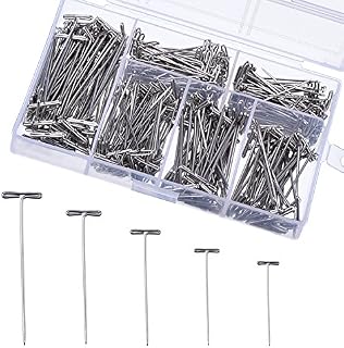 450 Pieces Steel T-Pins Nickel Plated 1 Inch, 1-1/4 Inch, 1-1/2 Inch, 1-3/4 Inch, 2 Inch