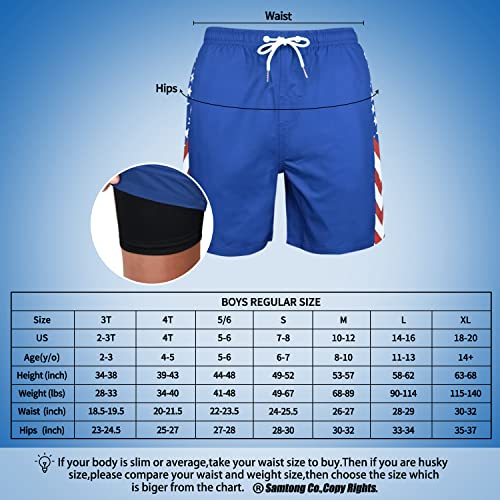 Boys Flag Sides Swim Trunks With Boxer Brief Liner Anti Chafe No Pinching Swimming Shorts Compression Lined 4-Way Stretchy Upf Quick Dry Swimsuit Size 10-12 #TOP5