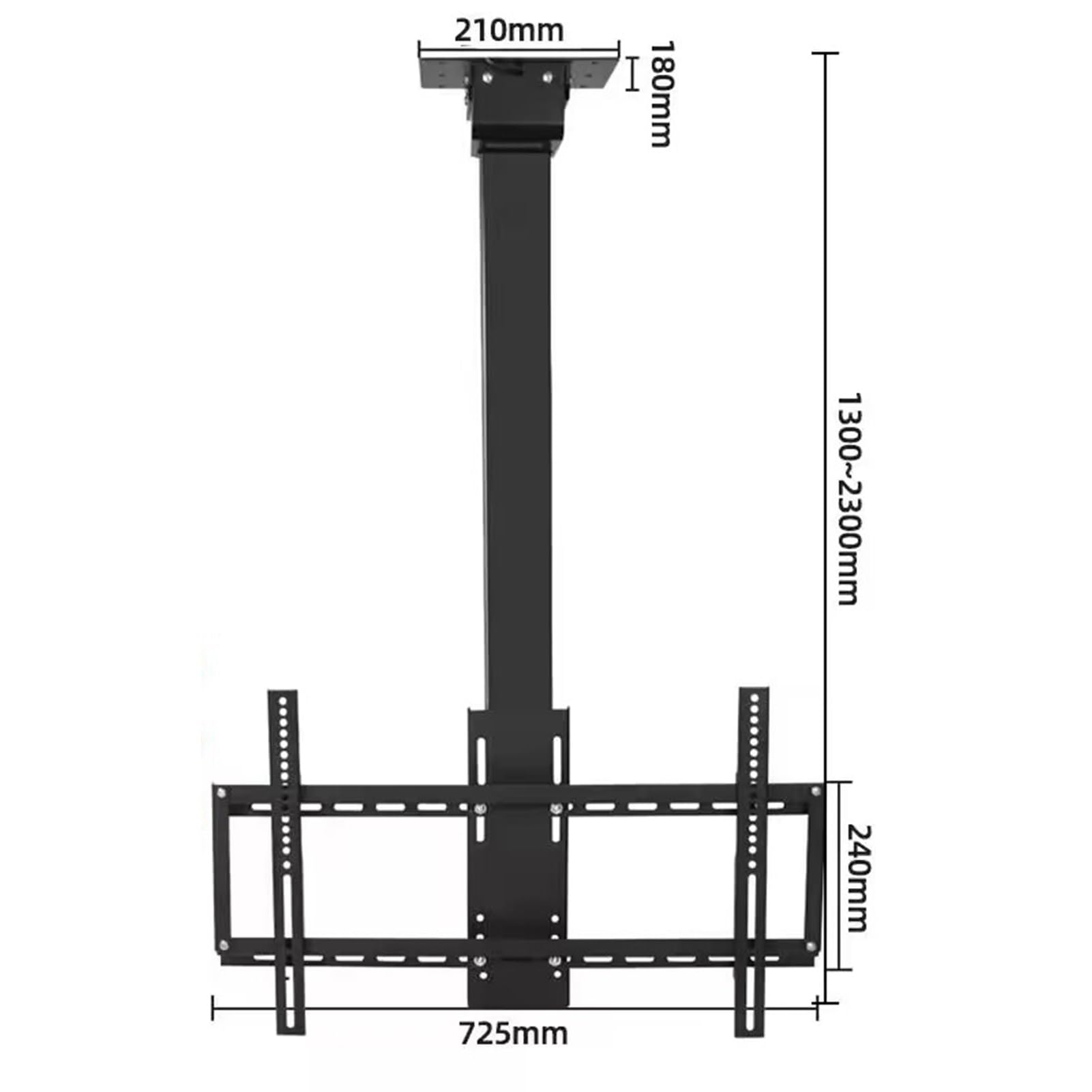 Staffa di montaggio TV motorizzata – TV elettrica a soffitto – Supporto inclinabile con rotazione, regolabile in altezza, telescopico, sollevamento automatico della TV con telecomando (un