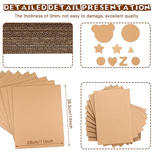 Image of 50 Pack Corrugated Cardboard Sheets Flat Hard Cardboard Inserts Back to School Classroom Supplies Flat Squares Separators for Shipping, Mailing, Packing, Art Projects, DIY Crafts(14 x 11 Inch,Brown)