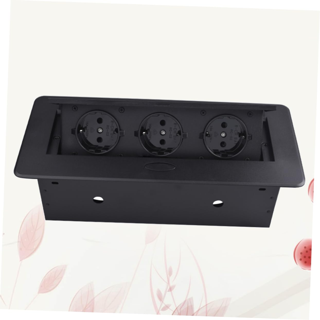 Tofficu Multiprise Encastrable Ronde Noire en Plastique Prises de Courant et Ports USB, Interrupteur Individuel, pour Salle de Réunion et Bureau Moderne