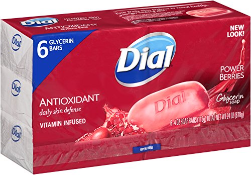 Dial Skin Care Bar Soap, Power Berries, 4 Ounce, 6 Bars