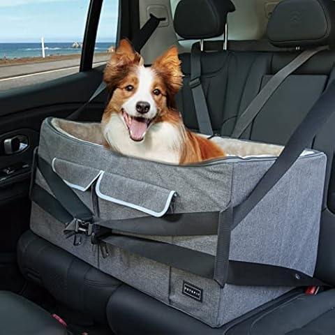 Petsfit Dog Car Seat,Soft Dog Booster Car Seats with Seat Belt Tether, Large Dog Car Seat,Safe and Comfort Sofa for Traveling Cover