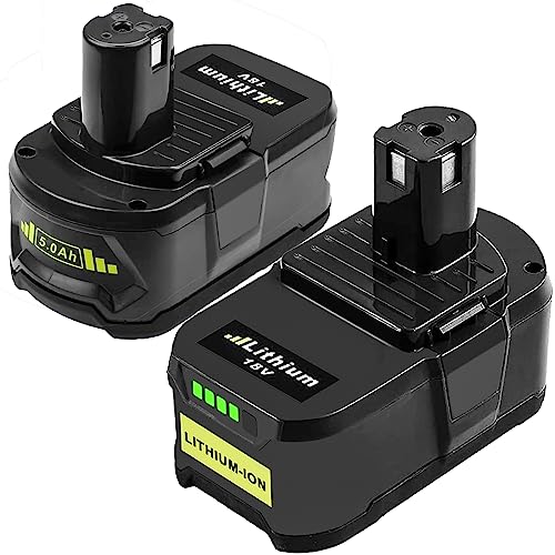 2 Packs 5000mAh Batteries de Rechange pour ryobi Batterie 18V B18L25 RB18L13 RB18L50 RB18L40 Batterie avec indicateur LED