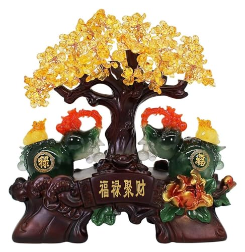 Arbre en citrine véritable pour déco Feng Shui de bureau et salon