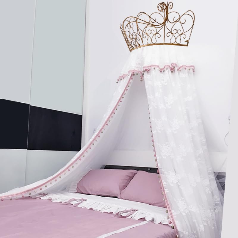 Dosel para cama estilo corona para crear carpas románticas en dormitorios de niños