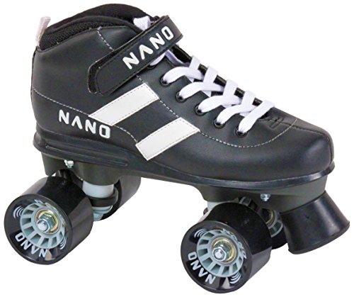 Nano - Pattini Roller Quad, Nero (Nero), Taglia 42...