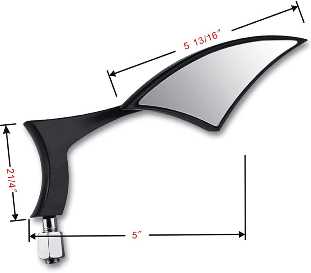 Pair of Custom Blade Side Rearview Mirrors + Black Spike Hand Grip 1" Handlebar with Throttle Kit Touring Street Motorcycle Bike