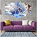 Produktbild LQWE 3D Leinwandbild Leinwand Malerei Wand Kunst Wohnkultur 5 Stücke Schnee Wald Tier Eichhörnchen Wolf Für Wohnzimmer Hd Gedruckt Landschaft Bild