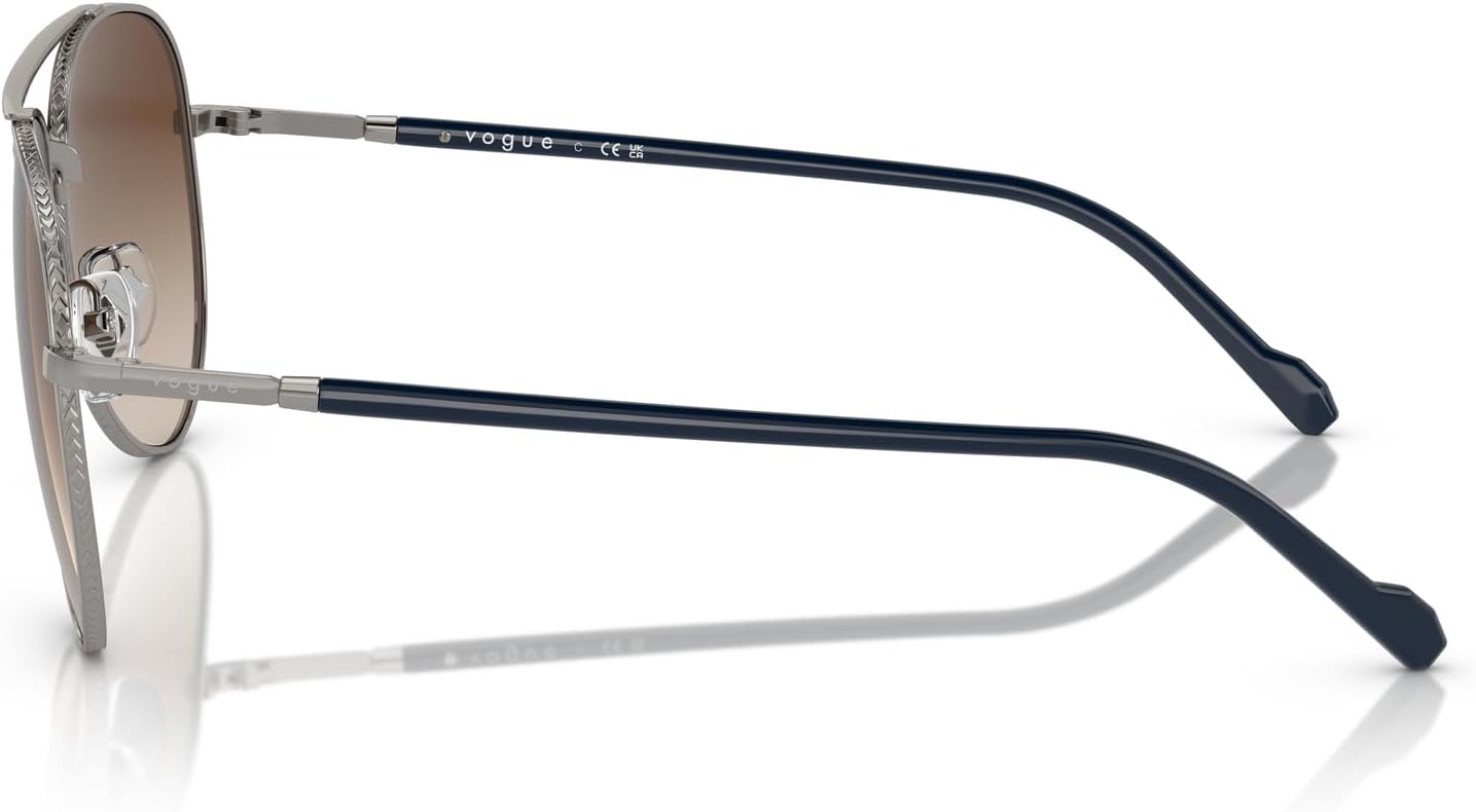 Vogue Eyewear Men's Vo4290s Aviator Sunglasses Gunmetal/Brown Gradient 60 Millimeters image 3 of 6 B0CGW5WVZ2