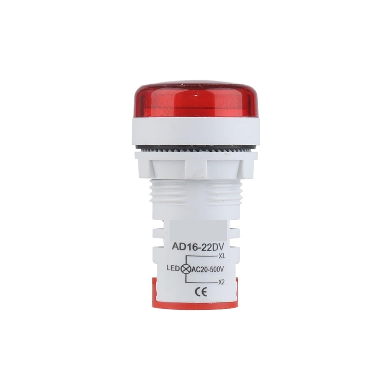 10 sztuk 22 mm Mini woltomierz cyfrowy okrągły AC 20-500 V tester napięcia miernik monitor zasilania monitor LED 5 kolorów (10 sztuk czerwony)