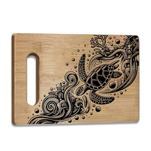 Tabla de cortar de bambú rectangular de 29.97x20.07 cm miniatura 1