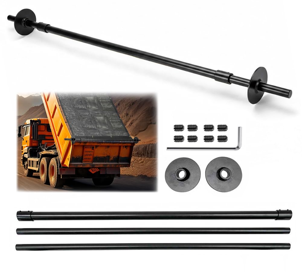 Mytee Products 96" Dump Trailer Tarp Retention Bar Set with Hex Key - Rear Anti-Sail Tarp Retention Bow Set for Roll-Off & Dump Trucks - Black Powder Coated Cross Pull Bar Tarp System - No Tarp