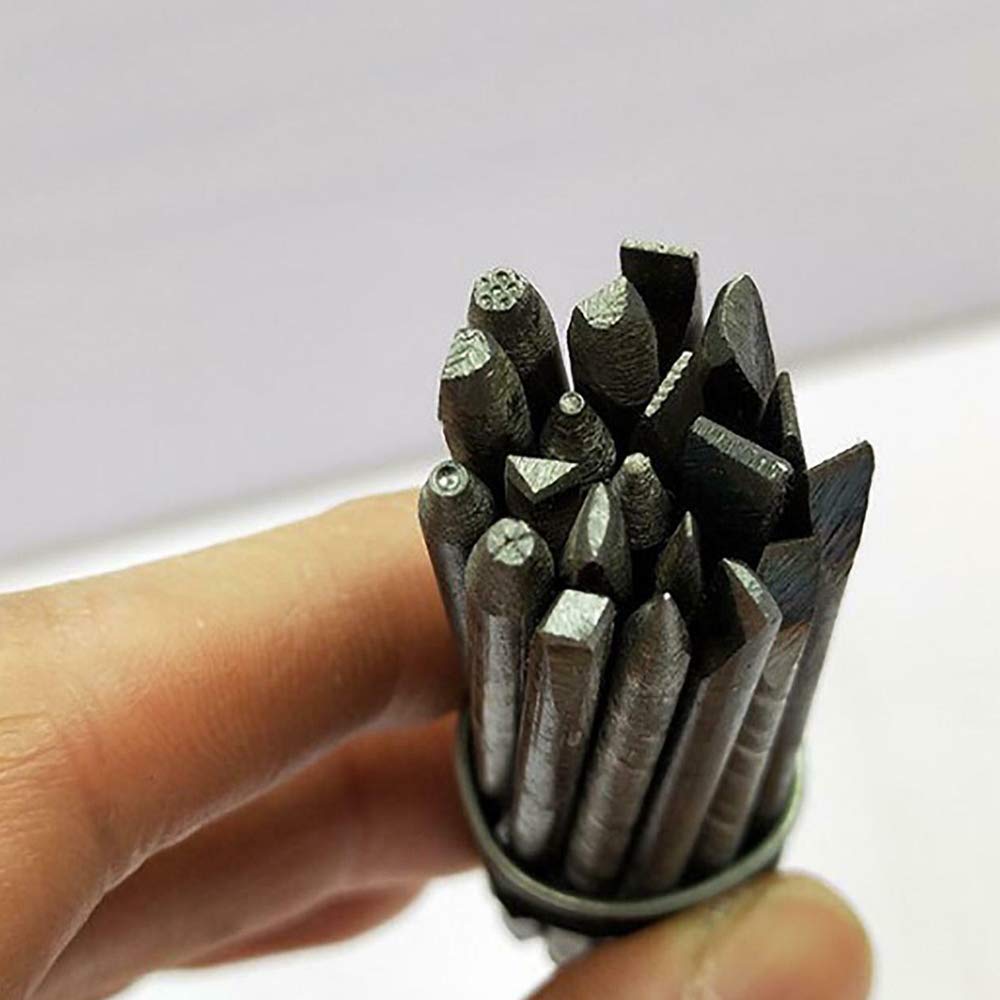 20 Piece Metal Stamp & Punch Set - Steel Tool For Jewelry Making & Metal DIY Crafts 10 thumbnail image