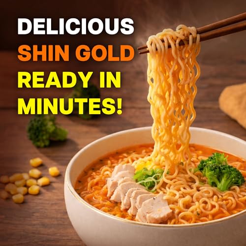 Image of Nongshim Ramen Noodles, Gourmet Instant Ramen, Premium Microwavable Noodle Soup, Shin Gold, 4.58 Ounce (Pack of 16)