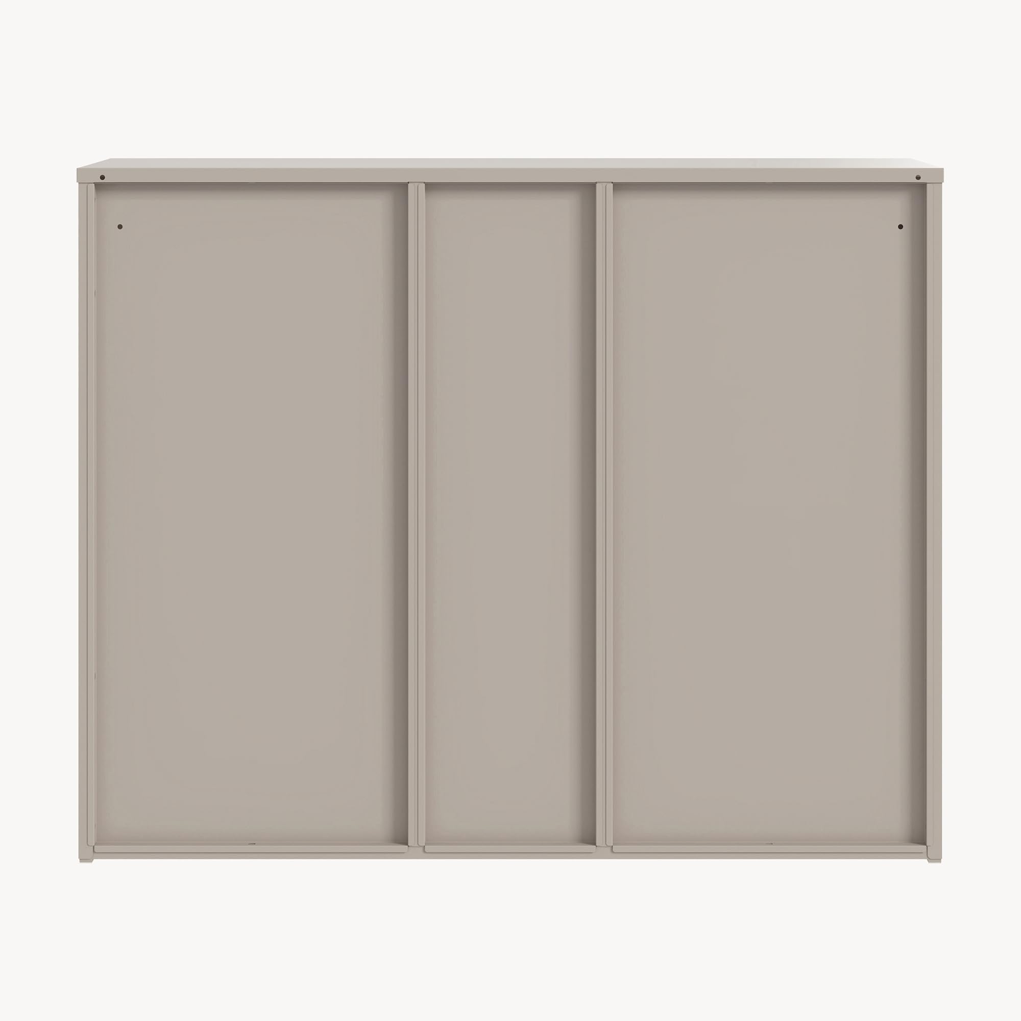 [en.casa] Mobile Contenitore da Ufficio in Acciaio Armadio Portadocumenti con 6 Vani Aperti e 3 Scomparti Chiusi da Ante Scaffale Archivio per Studio Ingresso 100 x 32 x 81 cm - Color Cammello